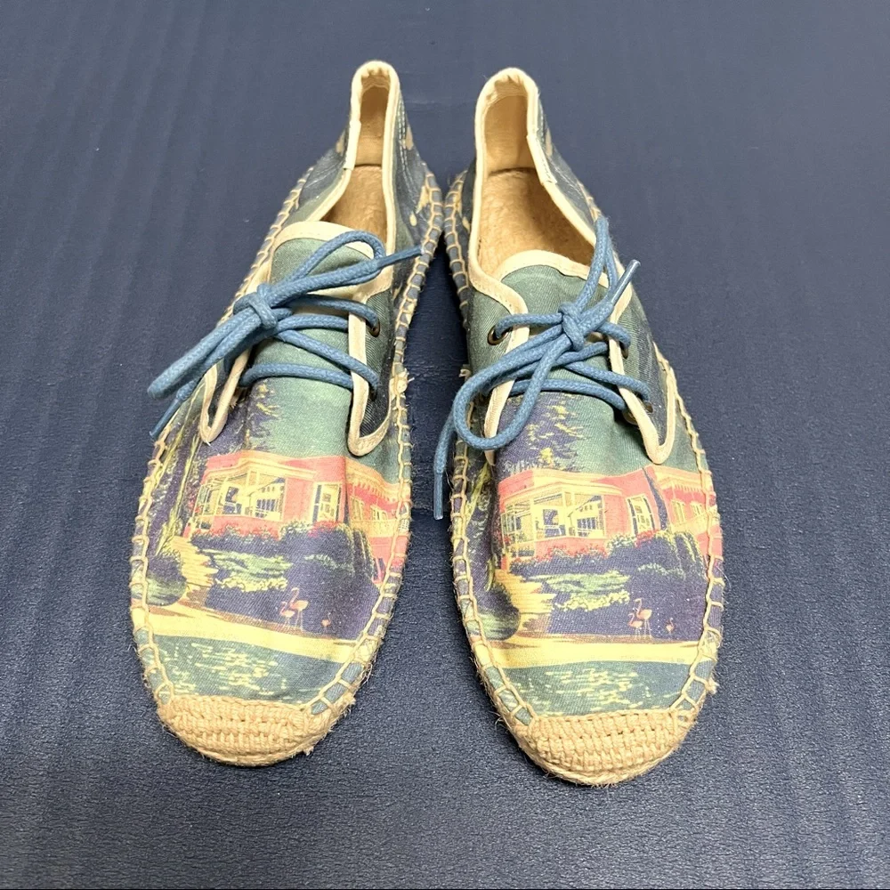 We Are Welcome Soludos Espadrilles Rare Blue Lace Size 8